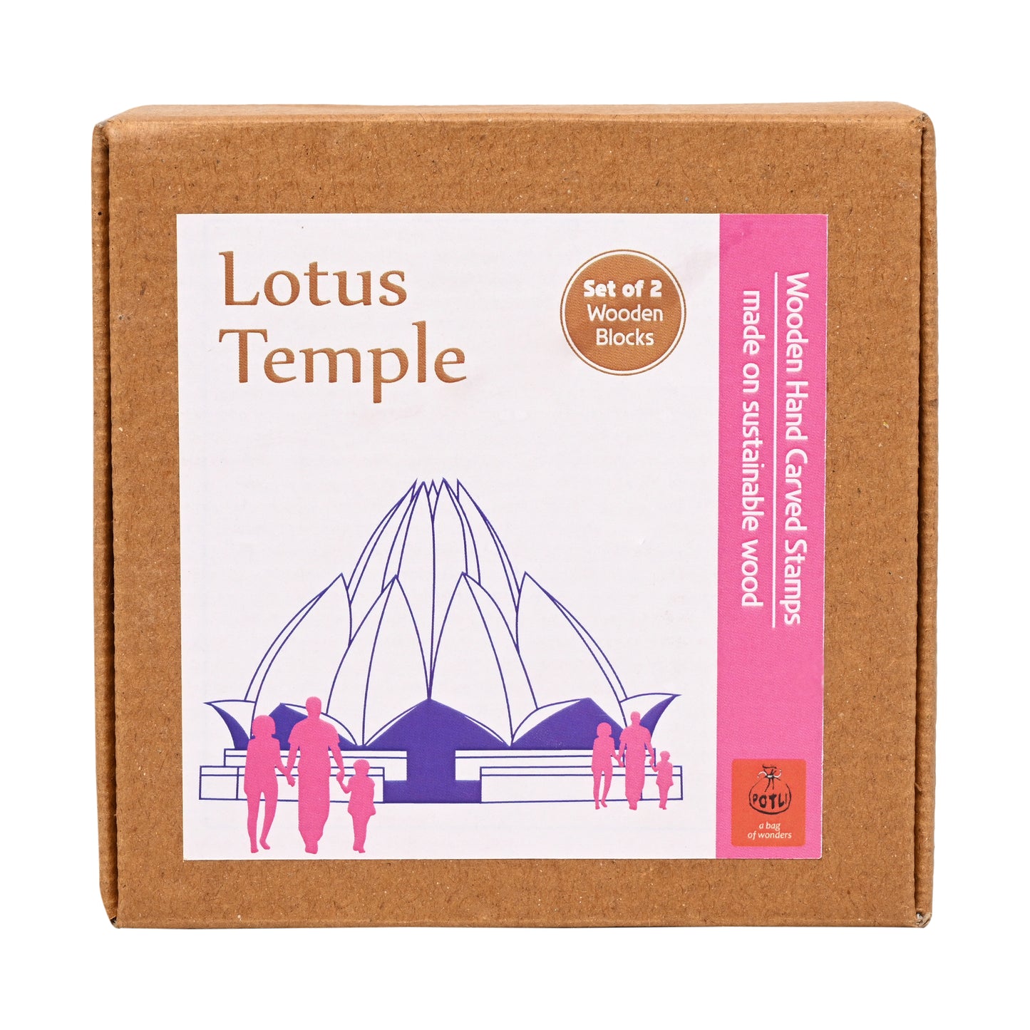 DIY Wooden Block Printing Set Lotus Temple