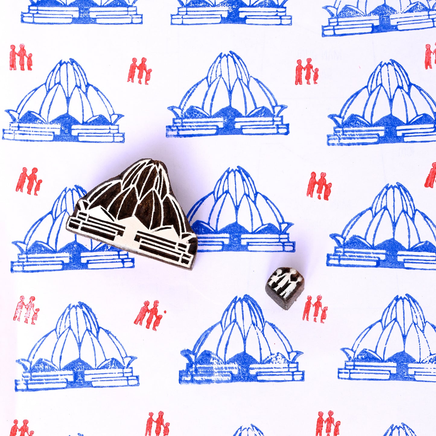 DIY Wooden Block Printing Set Lotus Temple