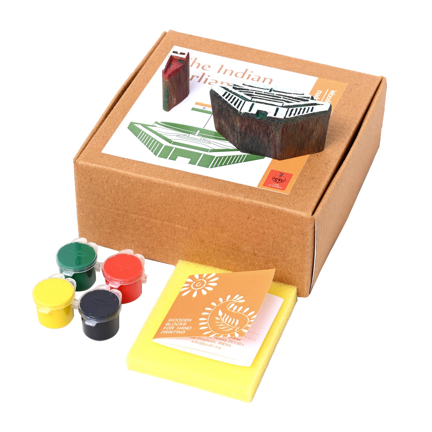 DIY Wooden Block Printing Set New Parliament of India