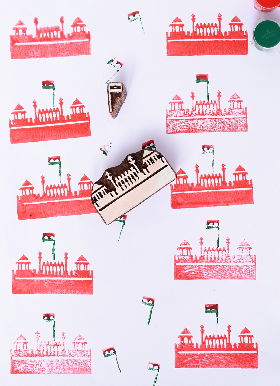 DIY Wooden Block Printing Set Red Fort