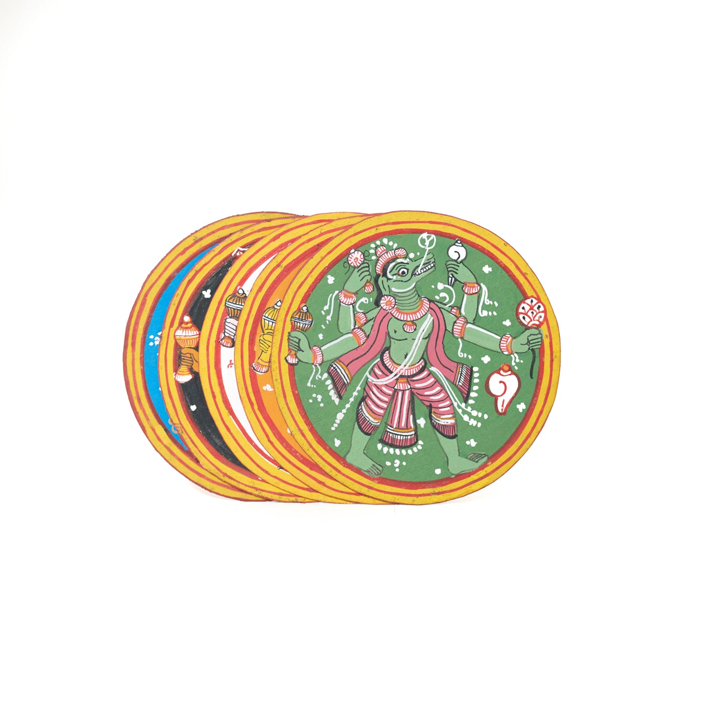 GANJIFA Hand painted Dashavtar Cards Abridged Set/5 W