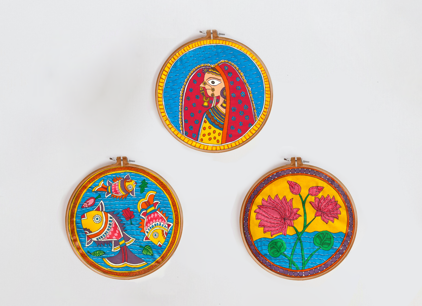DIY Wall Art Fabric Painting kit Madhubani Fish माच्छ