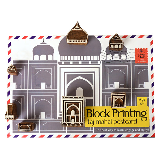 DIY Wooden Block Printing Craft kit Monuments of India - Taj Mahal