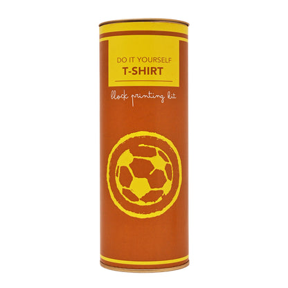 DIY Cotton Tshirt Block Printing kit Yellow Football