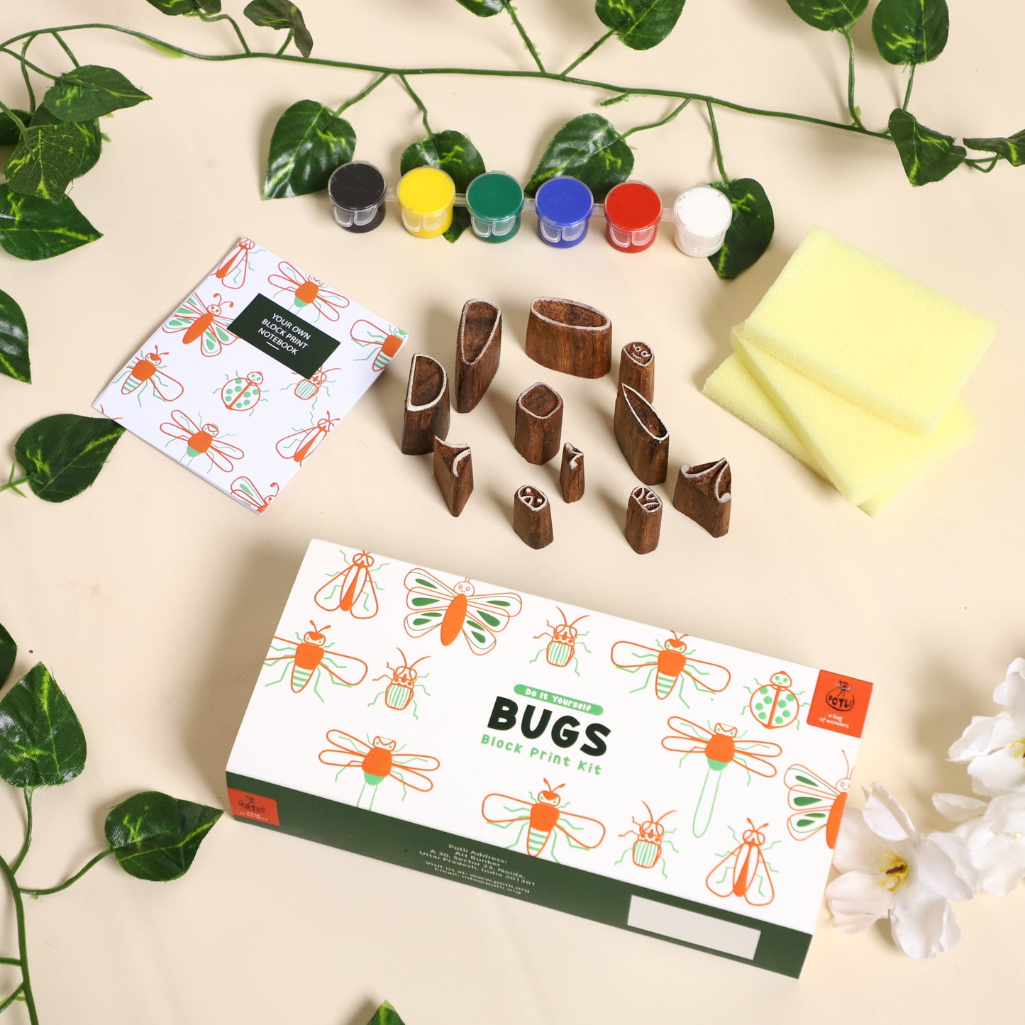 DIY Wooden Block Printing Craft kit Bugs