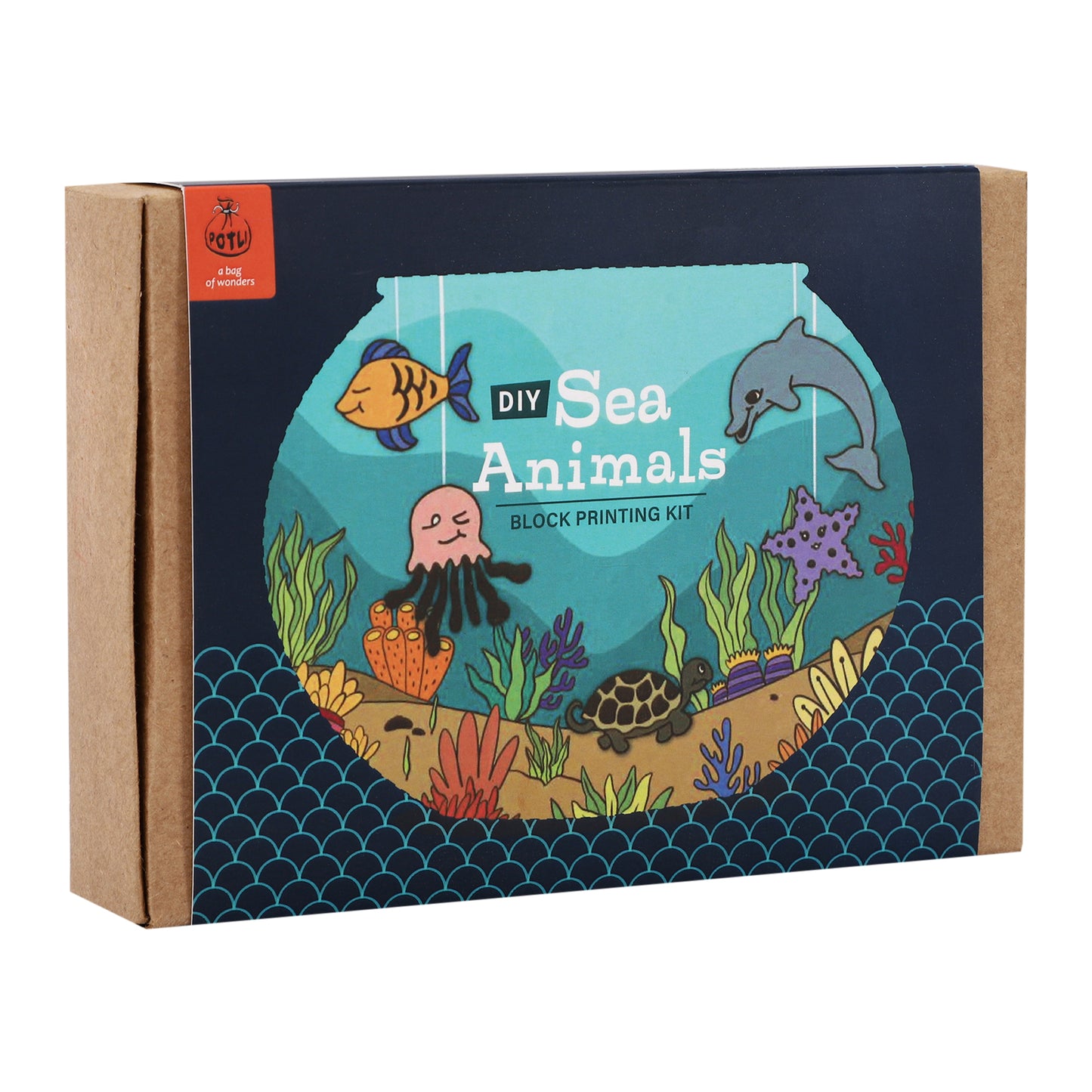 DIY Wooden Block Printing Craft kit Sea Animal