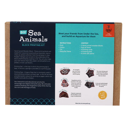DIY Wooden Block Printing Craft kit Sea Animal
