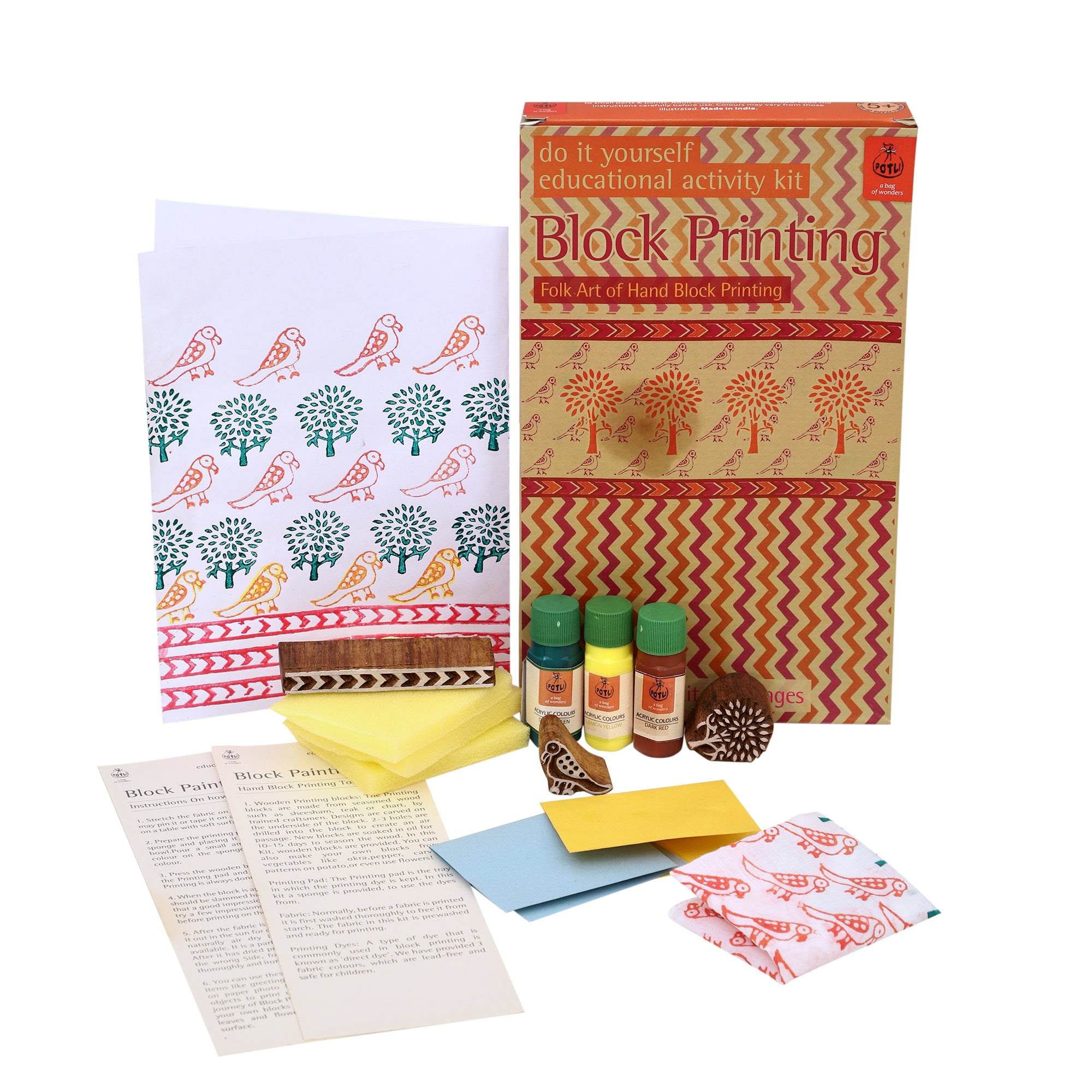 DIY Wooden Block Printing Craft kit Classic - Main Image