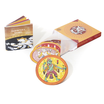 GANJIFA Hand painted Dashavtar Cards Abridged Set/5 S