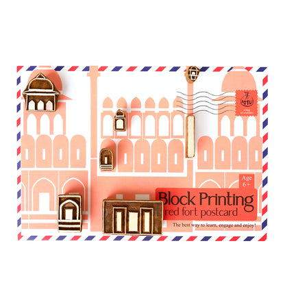 DIY Wooden Block Printing Craft kit Monuments of India - Red Fort