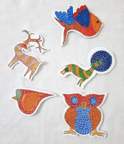 DIY Paper Christmas Ornaments Kit with Gond Painting