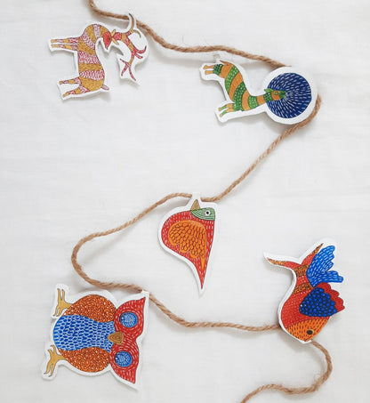 DIY Paper Christmas Ornaments Kit with Gond Painting
