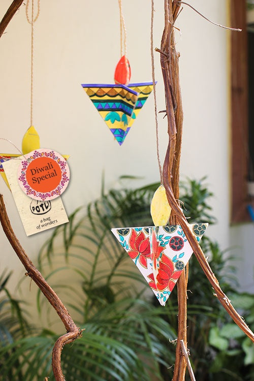 DIY Paper Diya Making Kit with Madhubani