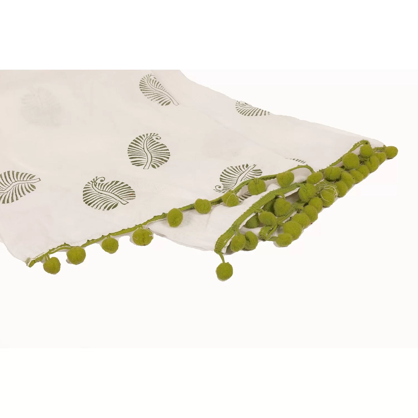 DIY Block Print Your Own Dupatta kit Green Leaf